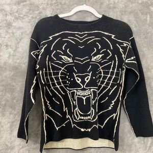 Zara Boys Collection The Knitwear Black Tiger Pullover Knit Sweater Sz 9